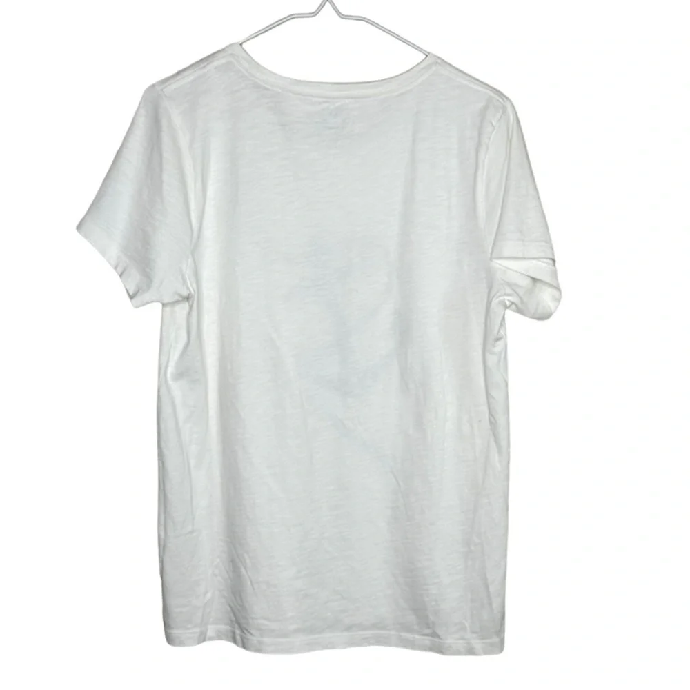 J. Crew White Short Sleeve Tee with Navy Anchor Graphic size large